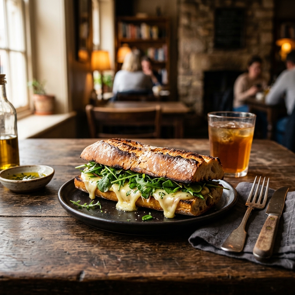 Delicious contemporary toasted baguettes